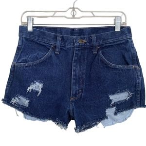 Rustler Upcycled High Rise Distressed Denim Cut-Off Shorts - Waist Size 30